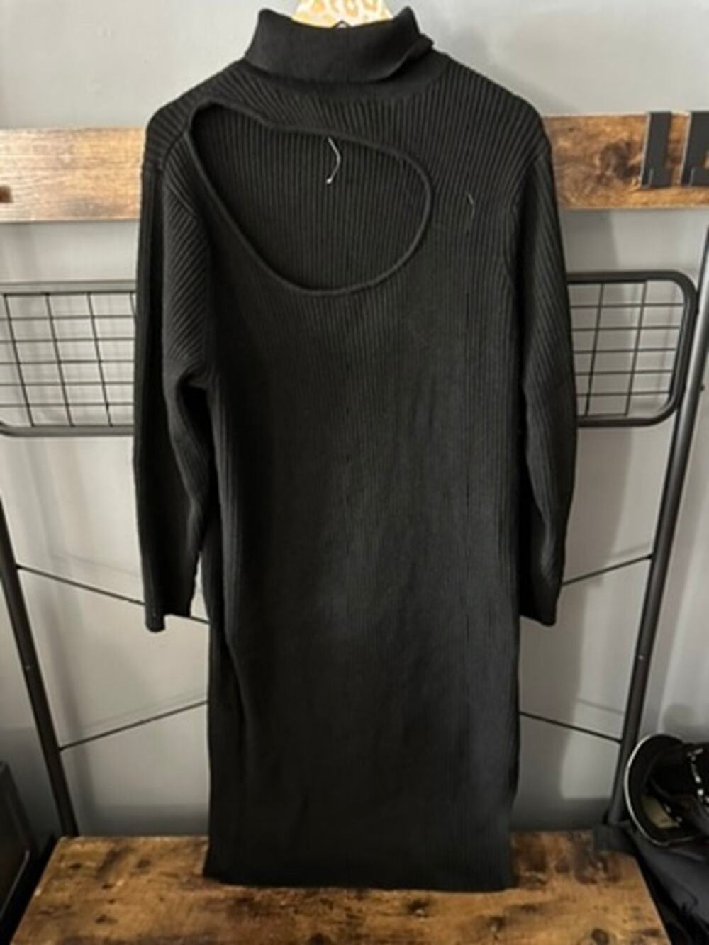 Eloquii Cutout Black Mockneck Sweater Dress | Size 26/28